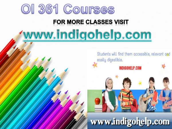 OI 361 Course Tutorial / indigohelp