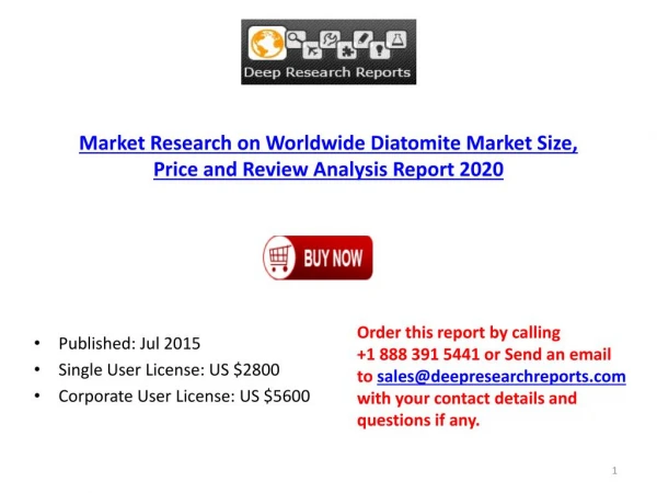 Worldwide Diatomite Market Review and Growth Analysis Report 2015