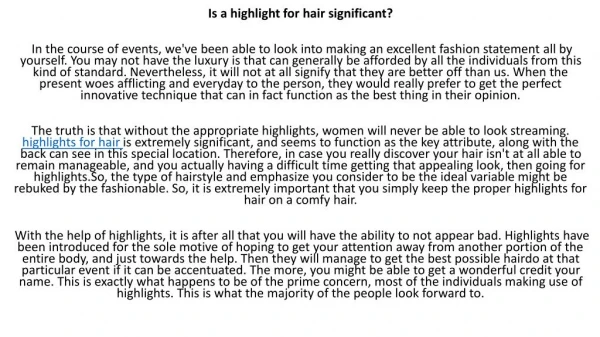 highlights for hair