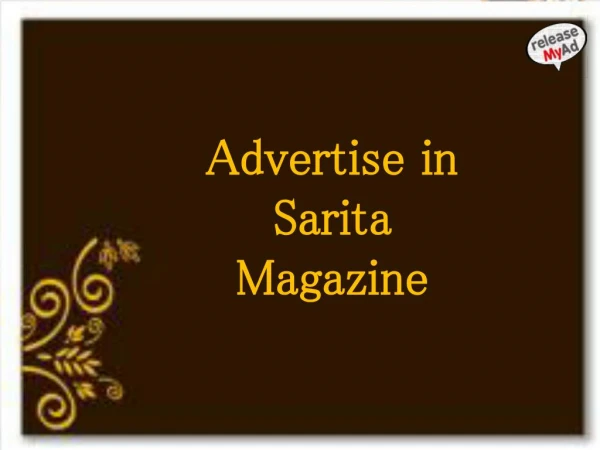 Effective Advertising In Sarita Magazine Through releaseMyAd