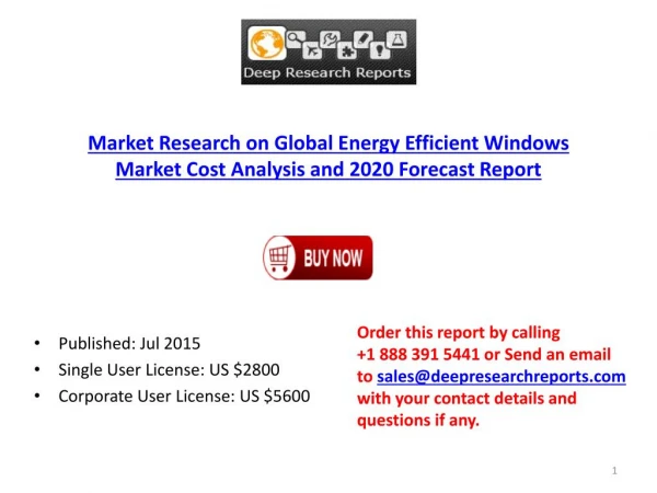 World Energy Efficient Windows Market Size and Growth Analysis Report 2015