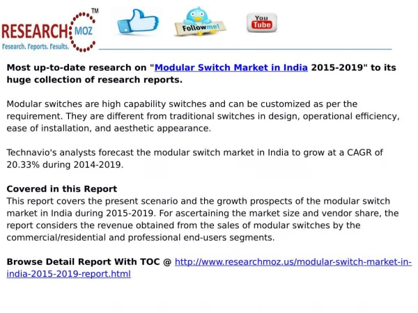 Modular Switch Market in India 2015-2019