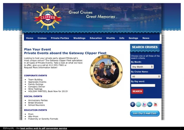 Pittsburgh Corporate and Association Events with Gateway Clipper Fleet