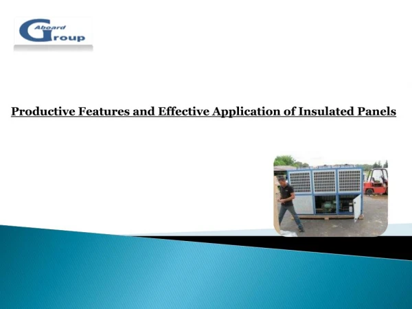 Productive Features and Effective Application of Insulated Panels