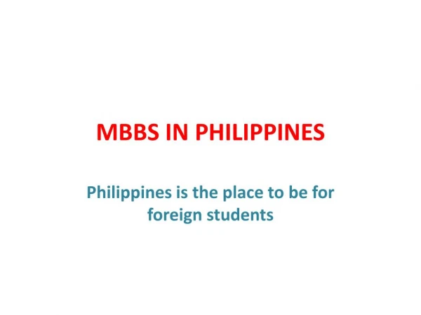CHEAP and BEST MBBS IN PHILIPPINES... CALL: 9492066112