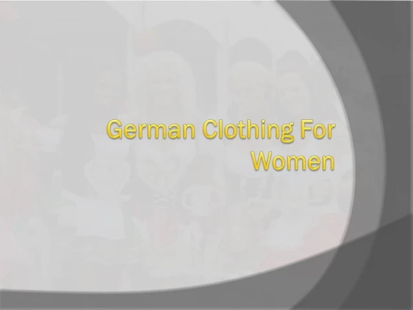 German Clothing for Women