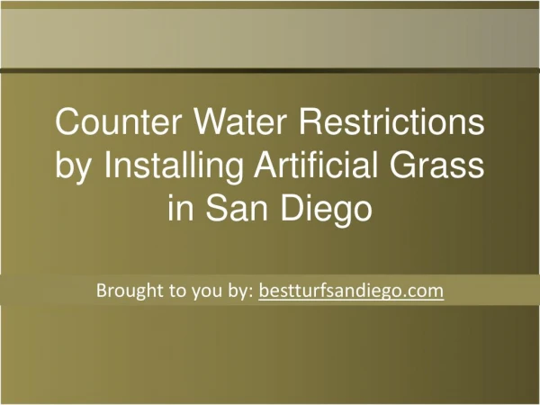 Counter Water Restrictions by Installing Artificial Grass in San Diego
