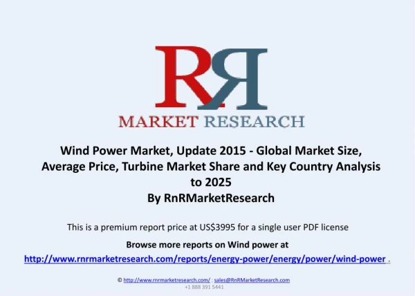 Wind Power Market, Average Price and Turbine Market Share to 2025