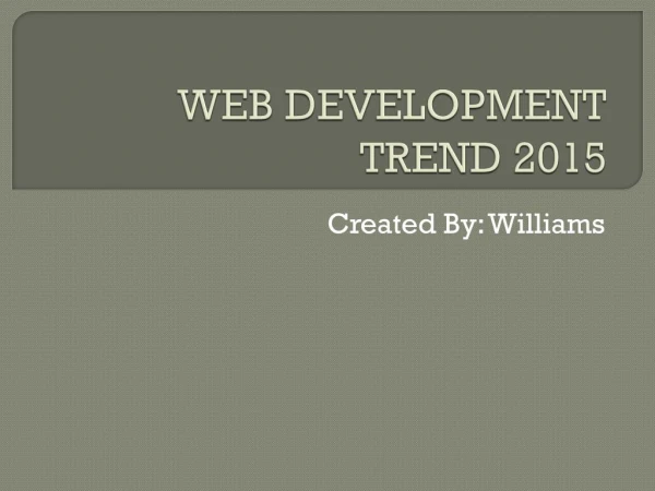 WEB DEVELOPMENT TREND 2015