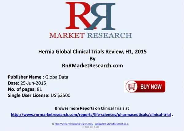 Hernia Global Clinical Trials comparative scenario Review H1 2015
