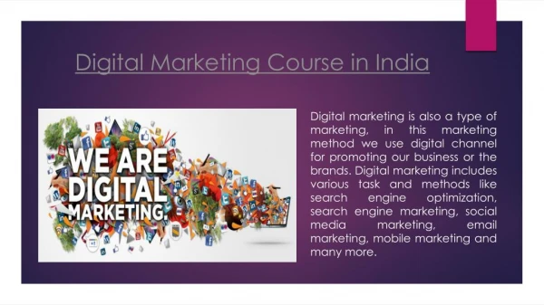 Digital marketing Course in India