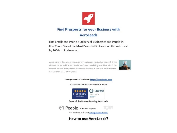 Find Prospects for your Business with Aeroleads