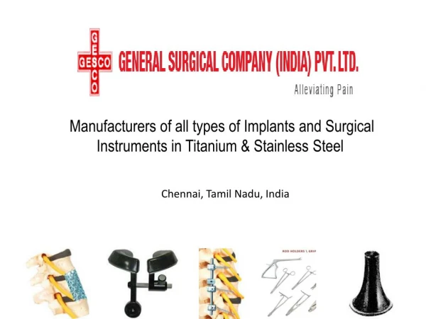 Manufacturer of Titanium Implant and Surgical Instruments