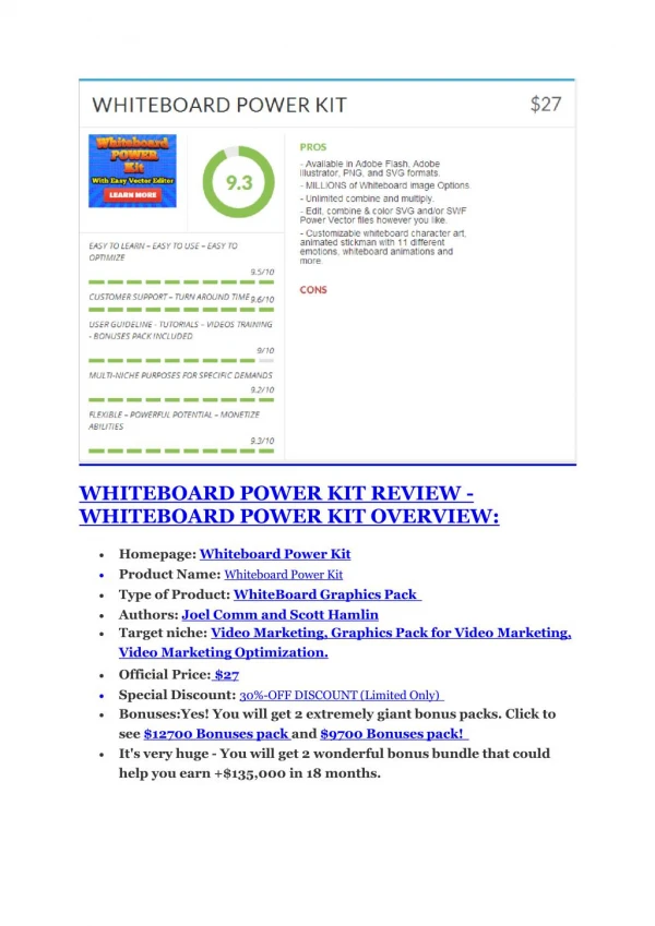 Whiteboard Power Kit review and Whiteboard Power Kit $11800 Bonus & Discount