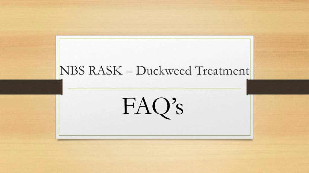 nbs rask duckweed treatment