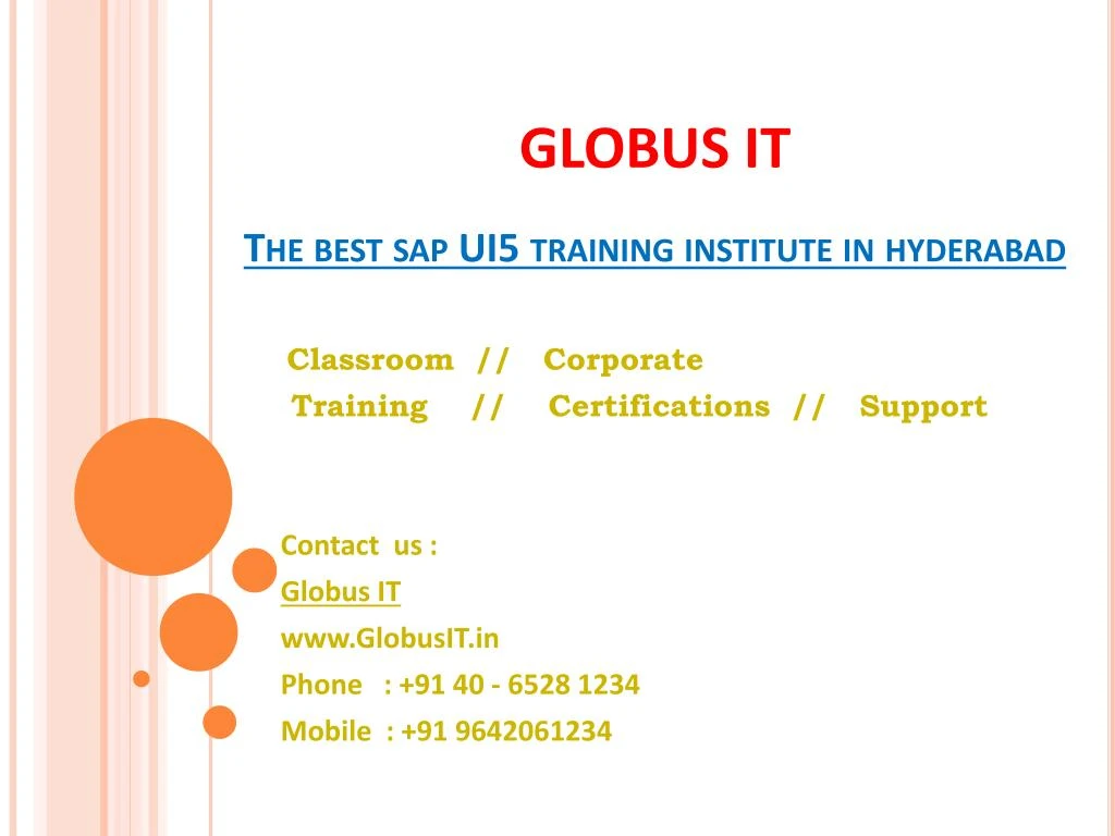 globus it the best sap ui5 training institute in hyderabad
