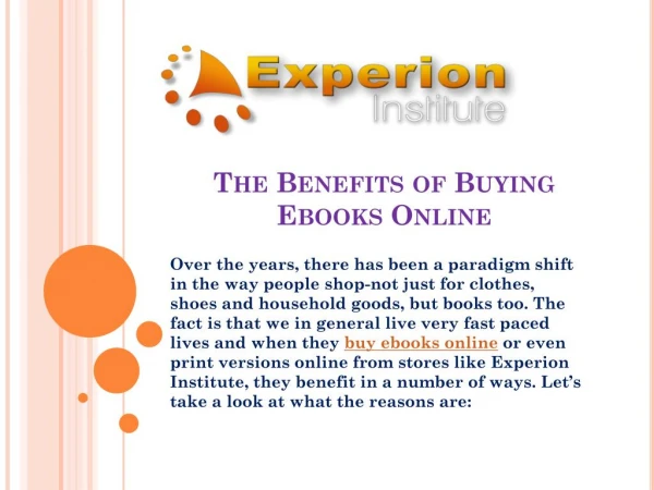 The Benefits of Buying Ebooks Online