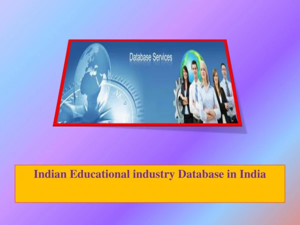 Indian Educational industry Database in India