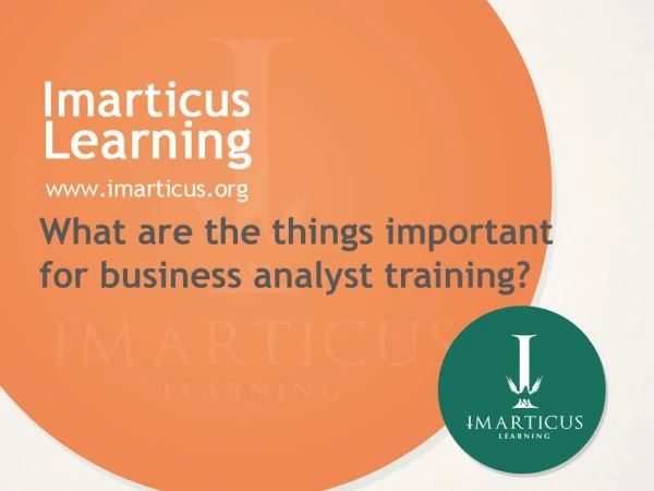 What are the things important for business analyst training?