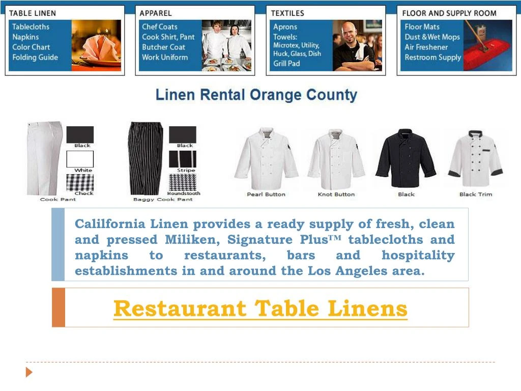 restaurant table linens