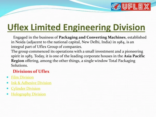 Uflex Engineering Ltd.