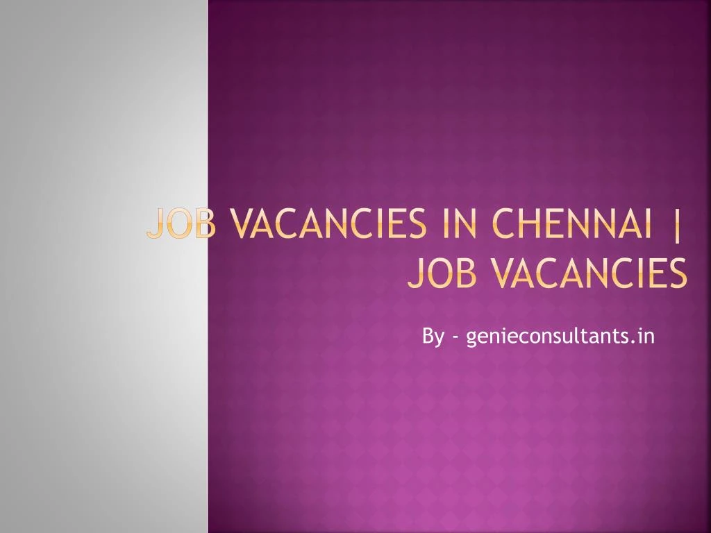 job vacancies in chennai job vacancies