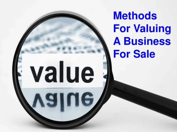 Methods For Valuing A Business For Sale