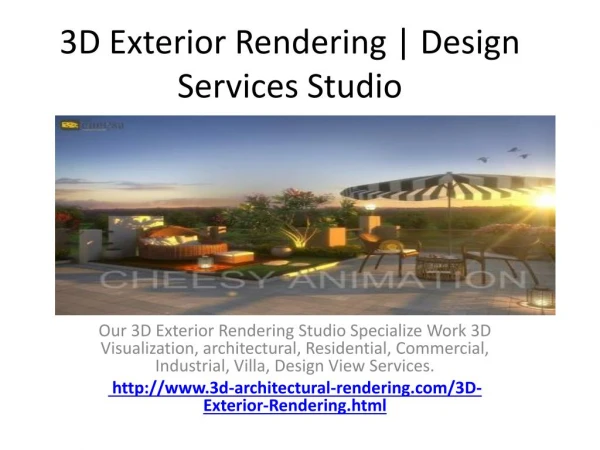 3D Exterior Rendering | Design Services Studio