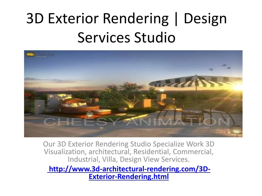 3d exterior rendering design services studio