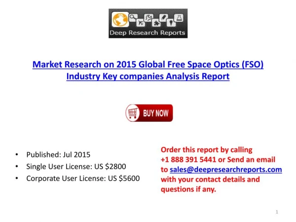 2015 Global Free Space Optics Industry Key companies Analysis Report