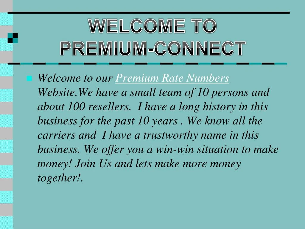 welcome to premium connect