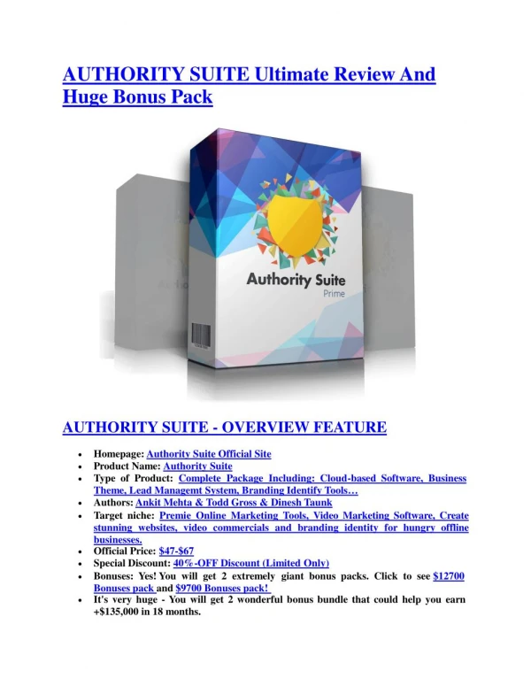 Authority Suite review-SECRETS of Authority Suite and $16800 BONUS
