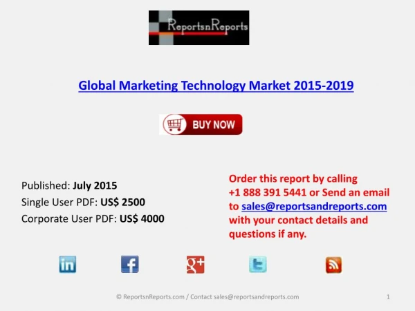 Global Marketing Technology Market 2015-2019