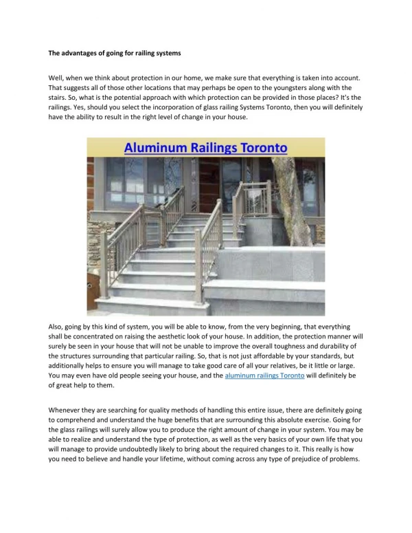 glass railing systems Toronto