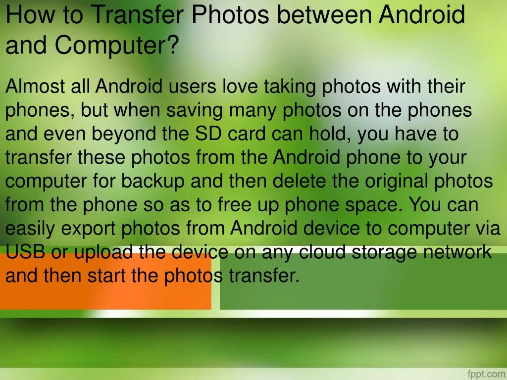 how to transfer photos between android and computer