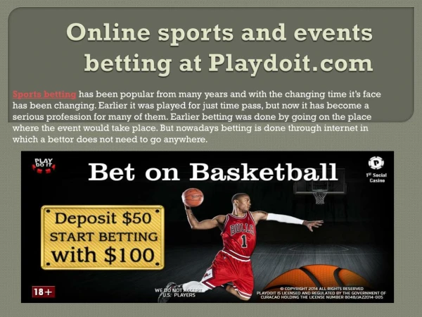 Online sports and events betting at Playdoit.com