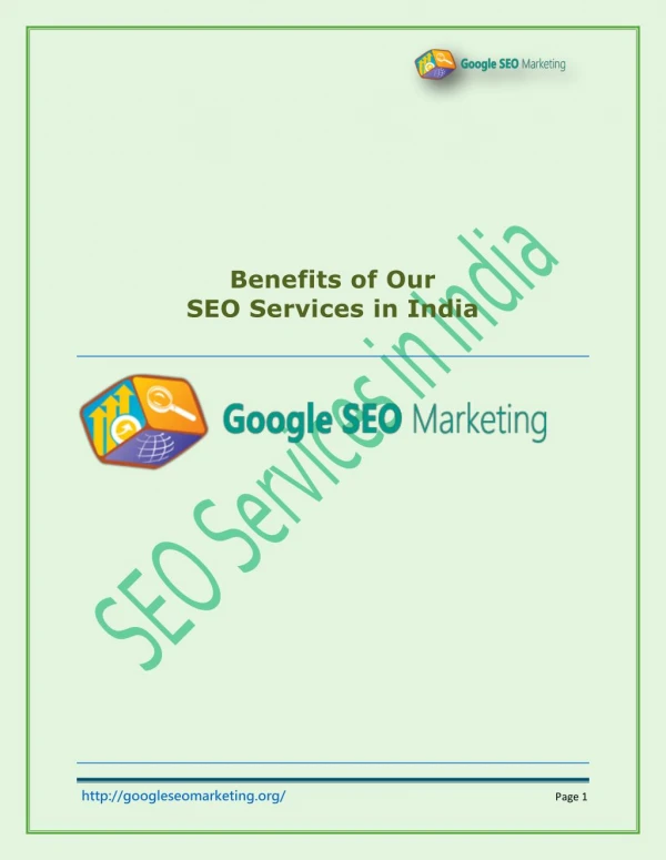 Benefits of Our SEO Services