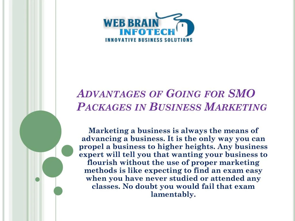 advantages of going for smo packages in business marketing