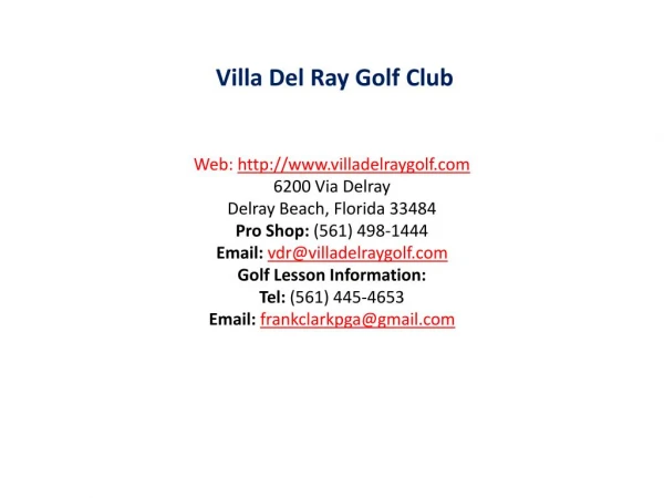 Villa Del Ray Golf Club