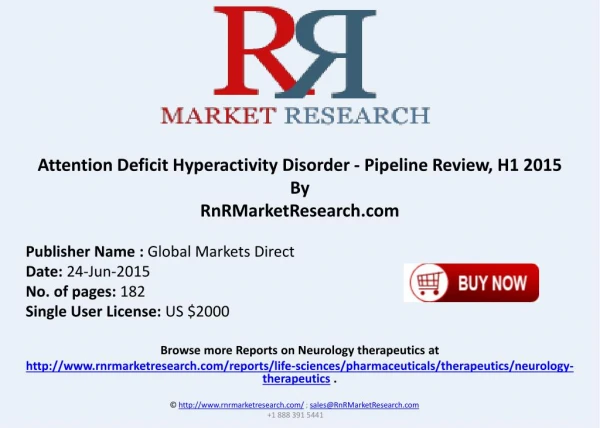 Attention Deficit Hyperactivity Disorder Assessment Pipeline Review H1 2015