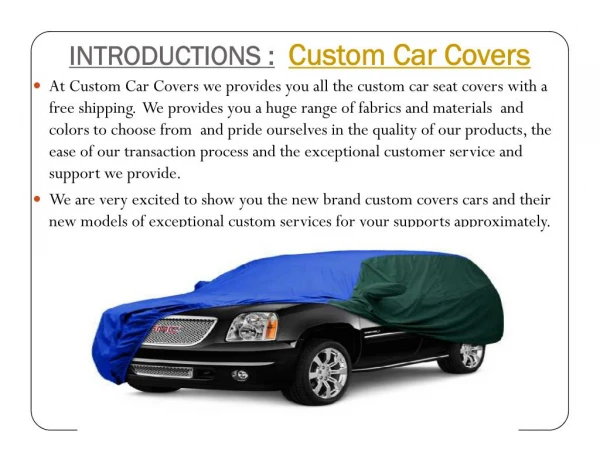 Custom car covers
