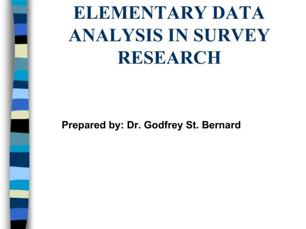 ELEMENTARY DATA ANALYSIS IN SURVEY RESEARCH