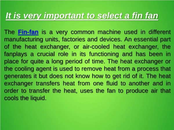 Fin Fan - Impact Cooling Solution