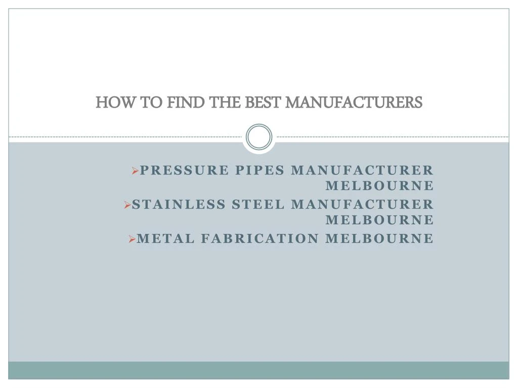 how to find the best manufacturers