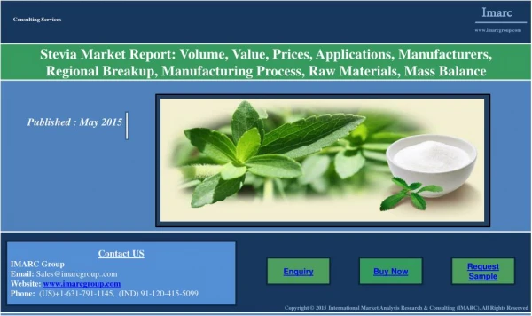 Stevia Market - Global Industry Analysis, Trends, Prices