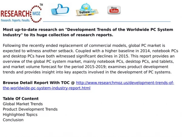 Development Trends of the Worldwide PC System Industry