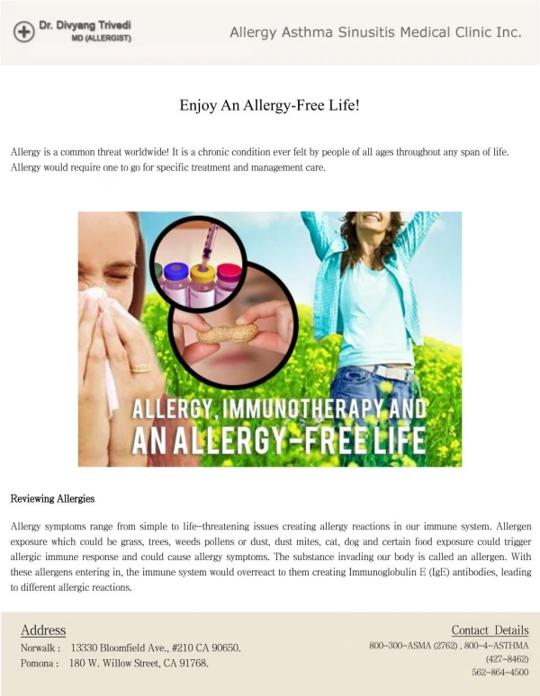 Overviewing Allergy, Allergy Treatments and Care