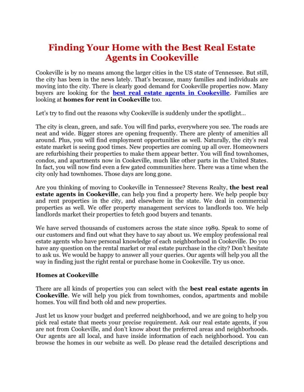 Finding Your Home with the Best Real Estate Agents in Cookeville
