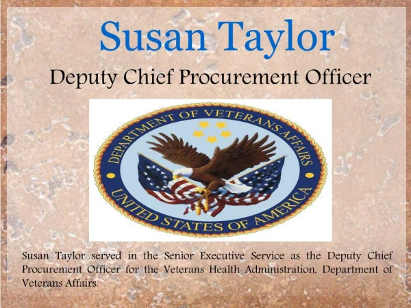 Susan Taylor - Deputy Chief Procurement Officer