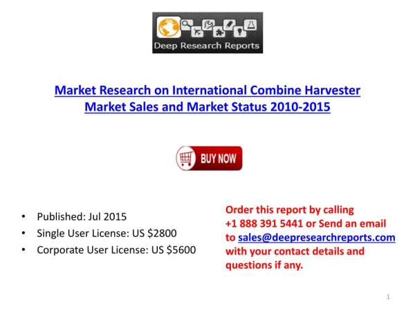 Global Combine Harvester Market Research 2015-2019
